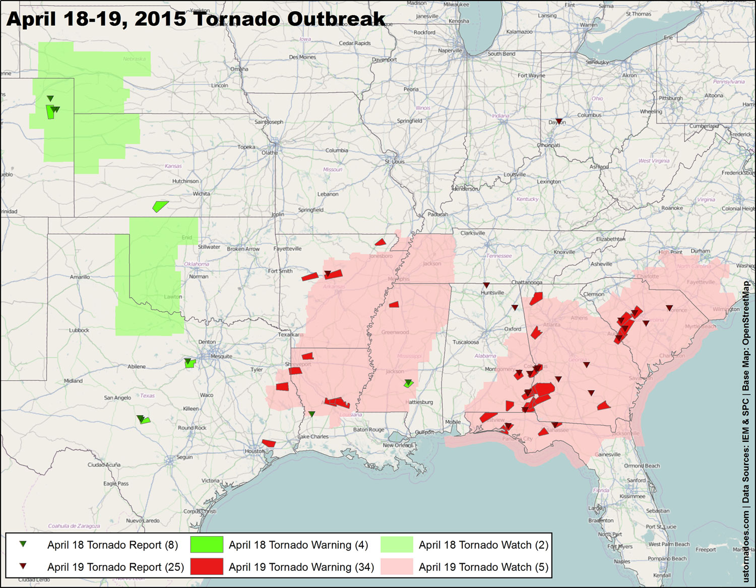 The largest tornado outbreaks of 2015 - U.S. Tornadoes1500 x 1166