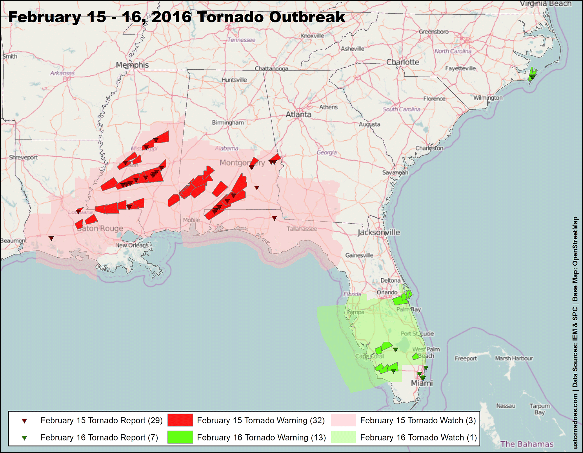 The largest tornado outbreaks of 2016 – U.S. Tornadoes