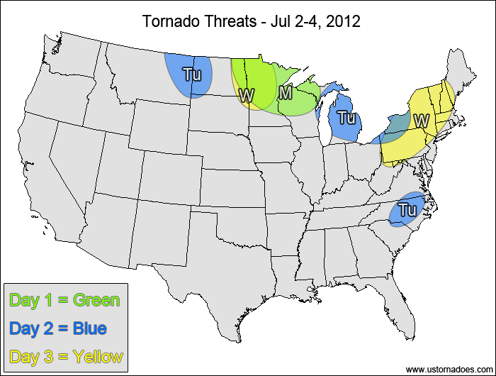 Tornado Threat Forecast: July 2-8, 2012