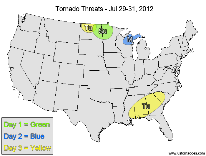 Tornado Threat Forecast: July 29-August 4, 2012