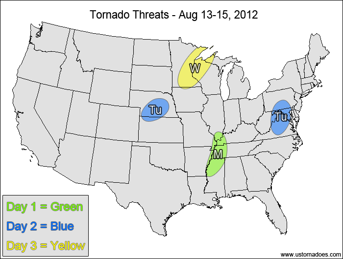 Tornado Threat Forecast: August 13-19, 2012