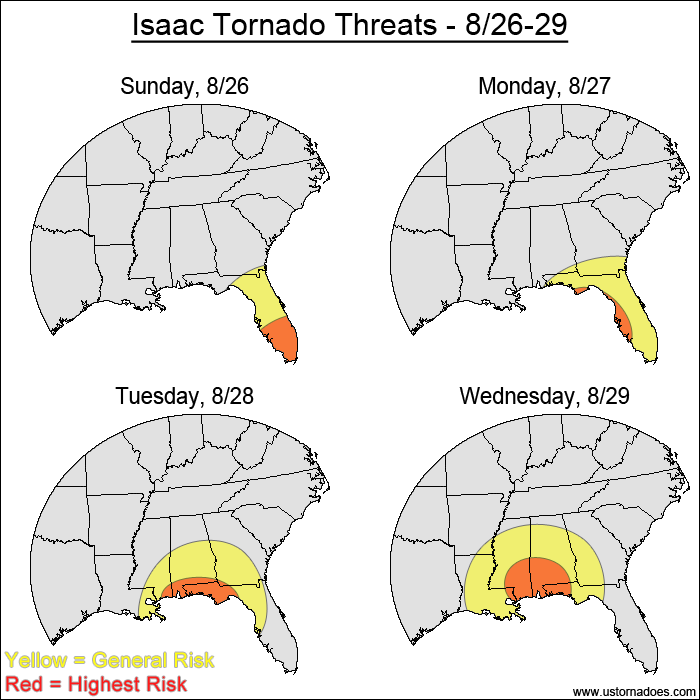 Tornado Threat Special Update: Isaac 8/26-29