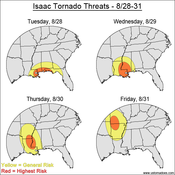 Tornado Threat Special Update: Isaac 8/28-31