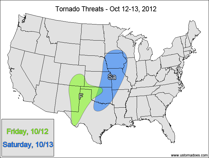 Tornado Threat Forecast: October 12-13, 2012