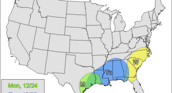 Tornado Threat Forecast: Dec 24-26, 2012