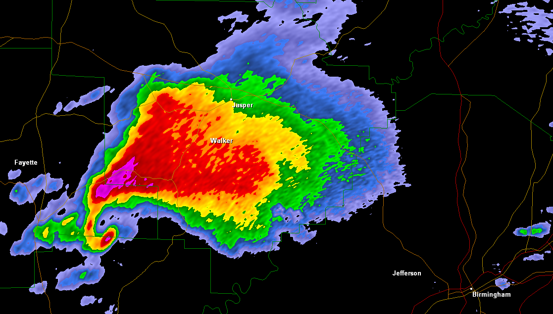 Tornadic supercell approaching Birmingham, AL on April 27th, 2011