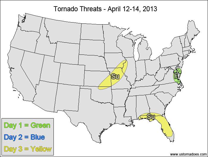 Tornado Threat Forecast: April 12-18, 2013