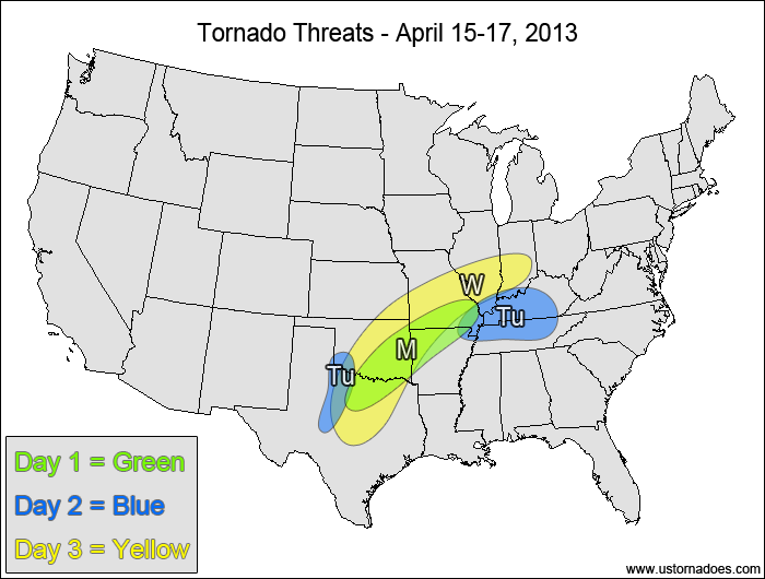 Tornado Threat Forecast: April 15-21, 2013