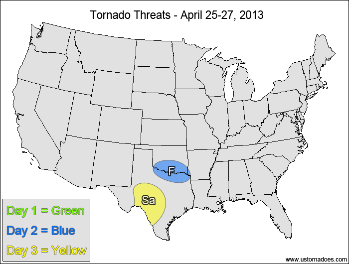 Tornado Threat Forecast: April 25-May 1, 2013