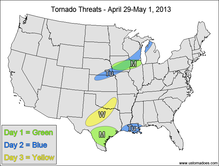 Tornado Threat Forecast: April 29-May 5, 2013