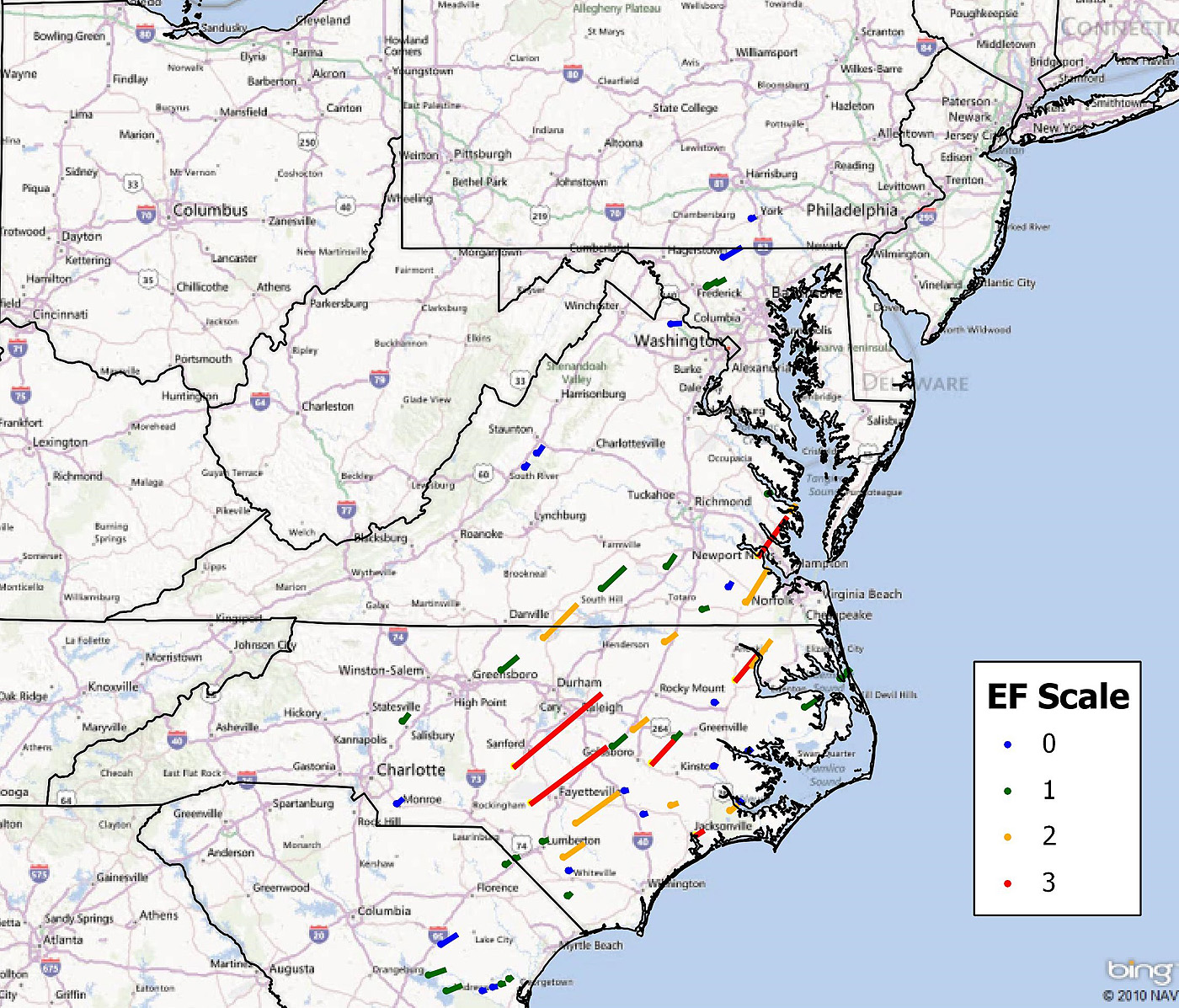 North Carolina's largest tornado outbreak - April 16, 2011 - U.S. Tornadoes1400 x 1197