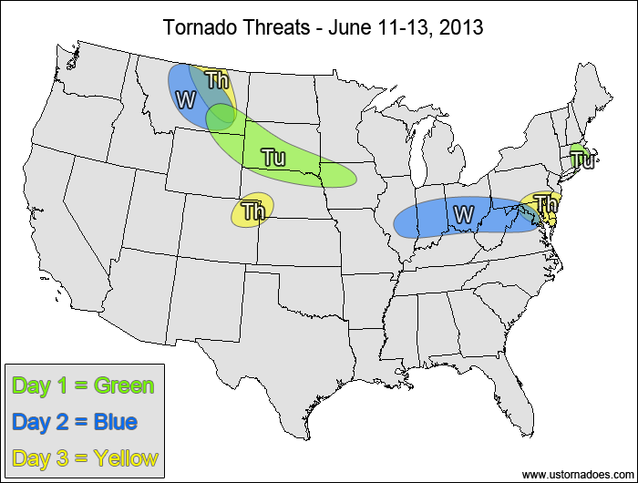 Tornado Threat Forecast: June 11-17, 2013