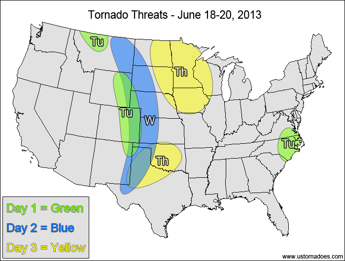 Tornado Threat Forecast: June 18-24, 2013