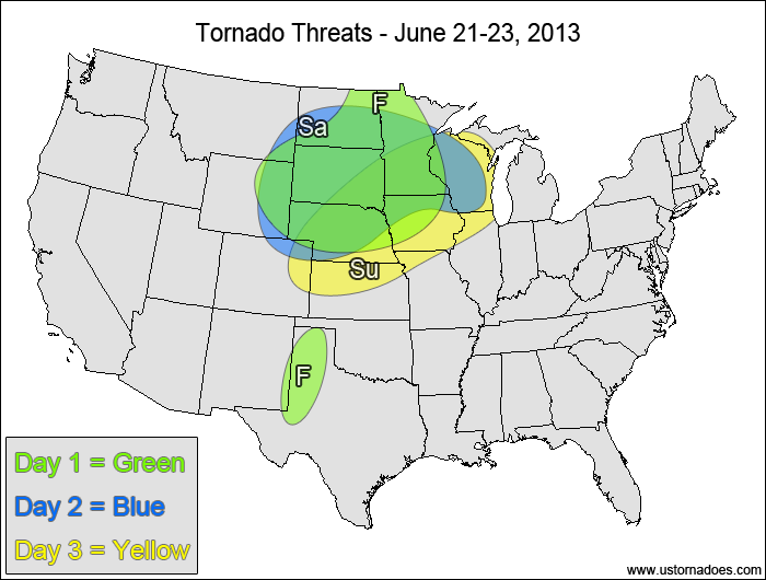 Tornado Threat Forecast: June 21-27, 2013