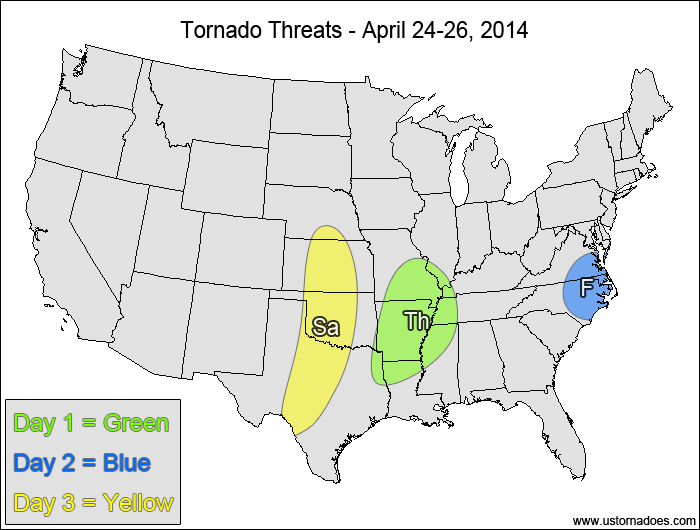 Tornado Threat Forecast: April 24-30, 2014