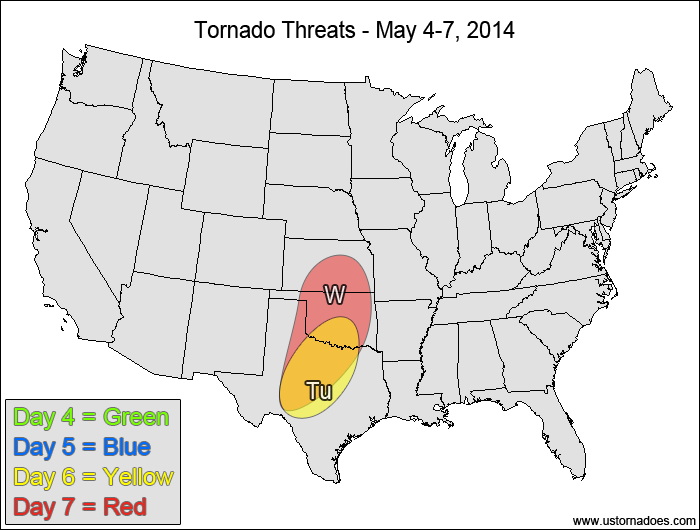 Tornado Threat Forecast: May 1-7, 2014
