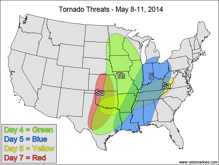 Tornado Threat Forecast: May 5-11, 2014