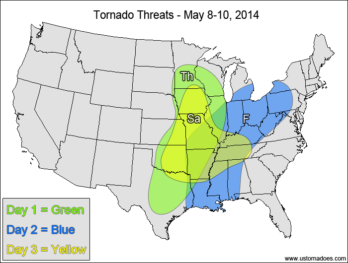 Tornado Threat Forecast: May 8-14, 2014