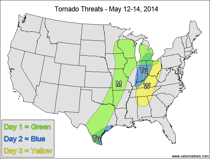 Tornado Threat Forecast: May 12-18, 2014