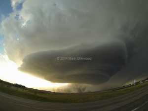 A supercell thunderstorm kicks up dirt in far western Nebraska, May 19, 2014