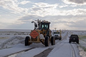 Hail plow east of Denver, CO and north of Byers. May 21, 2014.