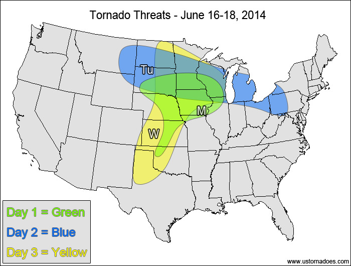 Tornado Threat Forecast: June 16-22, 2014