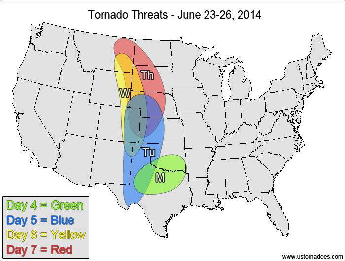 Tornado Threat Forecast: June 20-26, 2014
