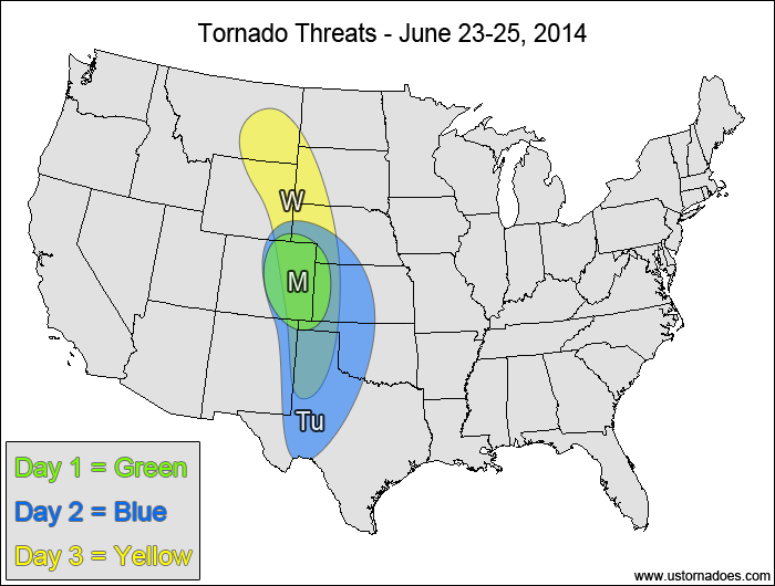 Tornado Threat Forecast: June 23-29, 2014