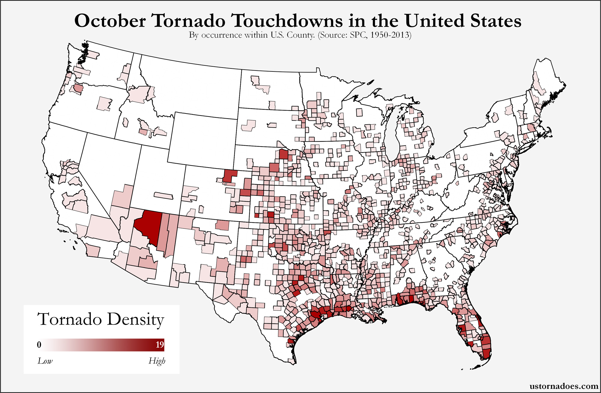 Here’s where tornadoes typically form in October across the United States