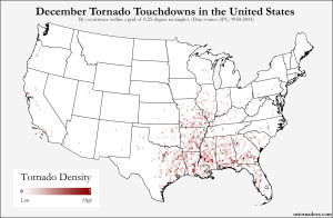 Here’s where tornadoes typically form in December across the United ...