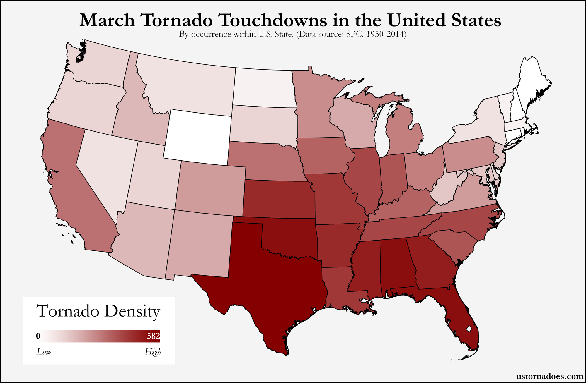 Here’s where tornadoes typically form in March across the United States