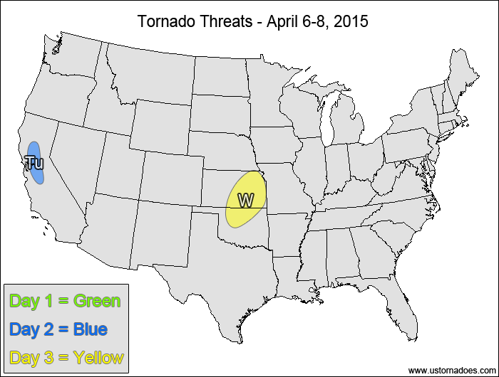 Tornado Threat Forecast: April 6-12, 2015