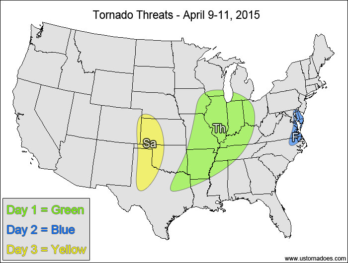 Tornado Threat Forecast: April 9-15, 2015
