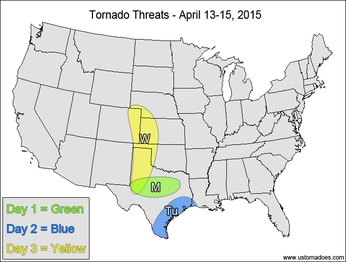 Tornado Threat Forecast: April 13-19, 2015