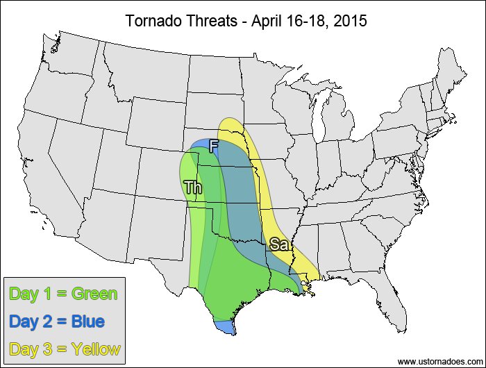Tornado Threat Forecast: April 16-22, 2015