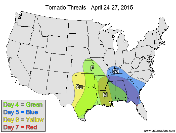 Tornado Threat Forecast: April 21-27, 2015