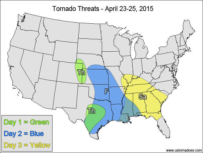 Tornado Threat Forecast: April 23-29, 2015