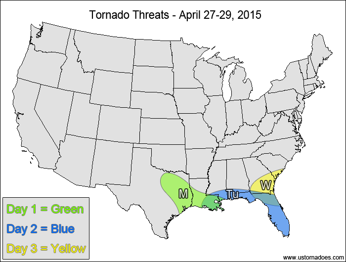 Tornado Threat Forecast: April 27-May 3, 2015