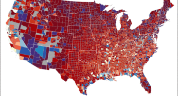 The month with the most tornadoes by county