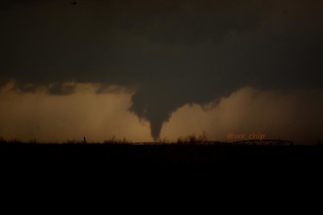 A tornado southeast of Goodland, Kansas on April 17. (Chip Redmond via Twitter)