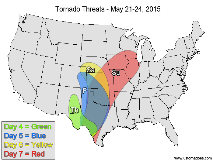 Tornado Threat Forecast: May 18-24, 2015
