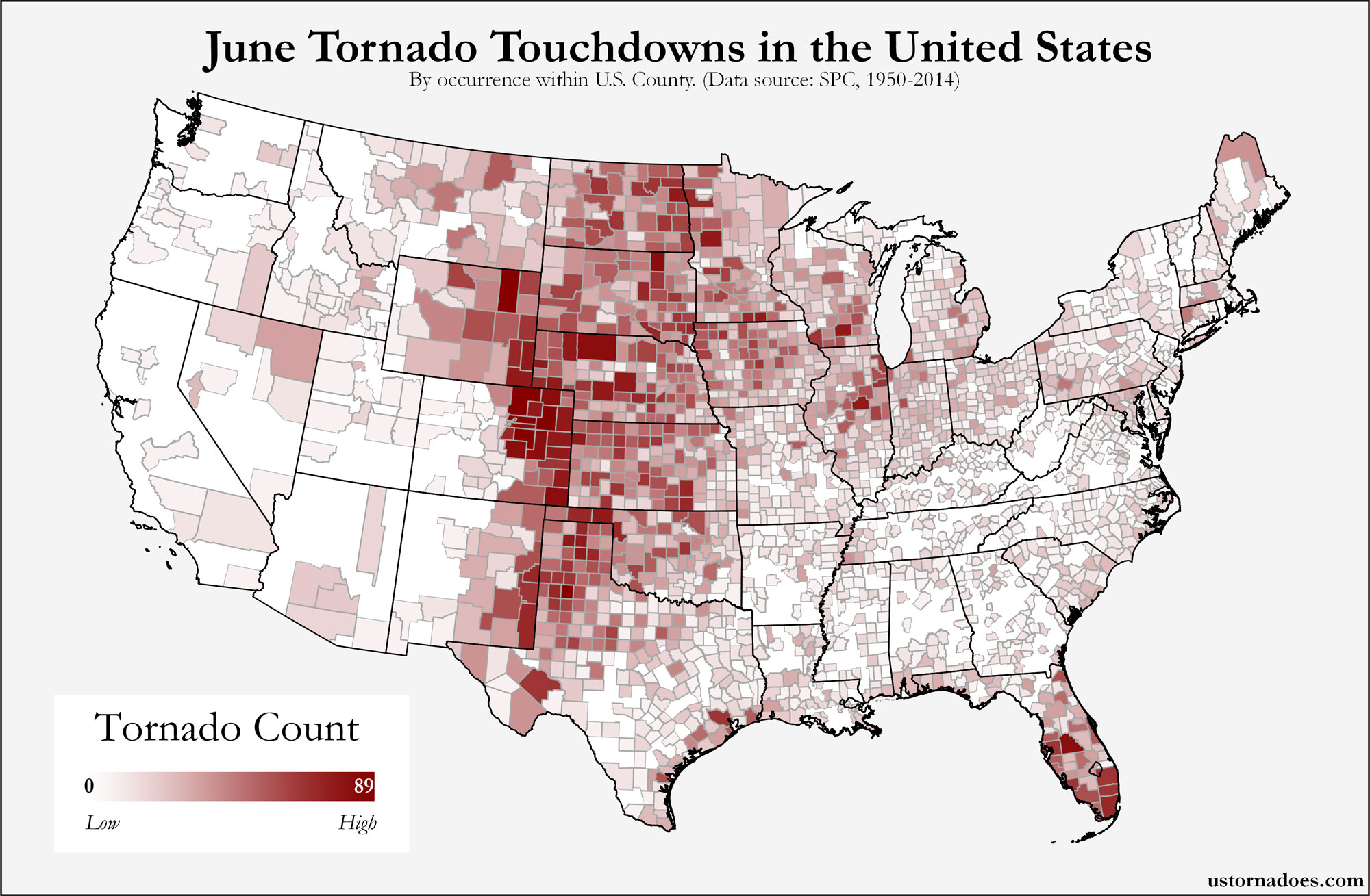 Here’s where tornadoes typically form in June across the United States