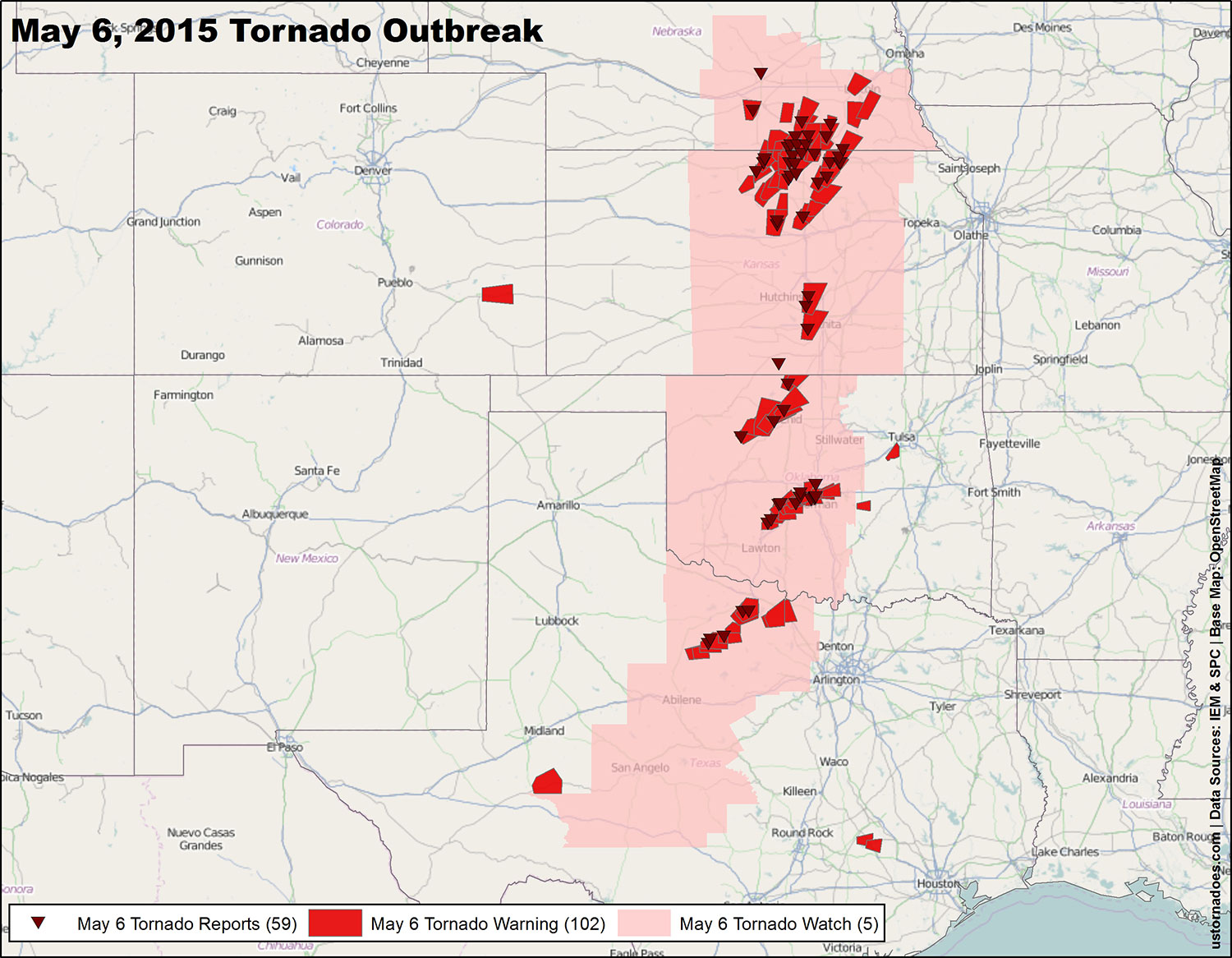 The largest tornado outbreaks of 2015 - U.S. Tornadoes1500 x 1166