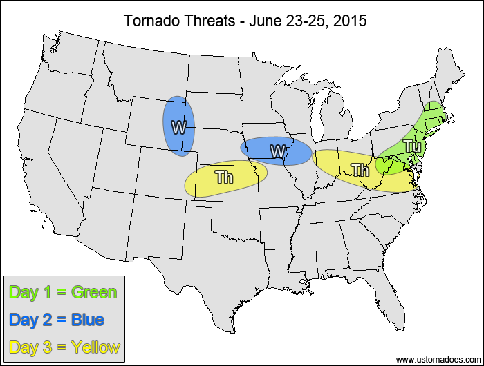 Tornado Threat Forecast: June 23-29, 2015