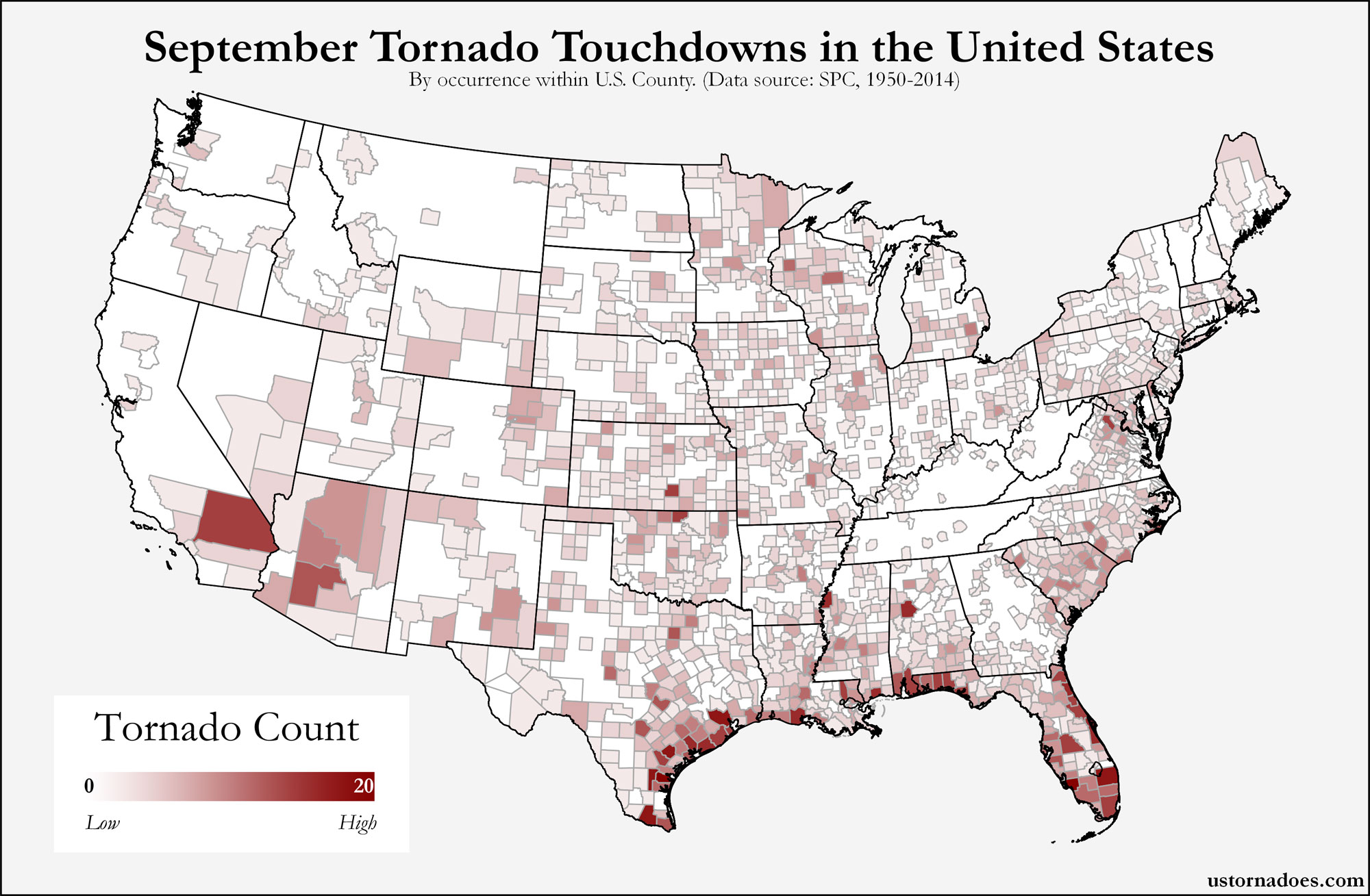 Here’s where tornadoes typically form in September across the United States