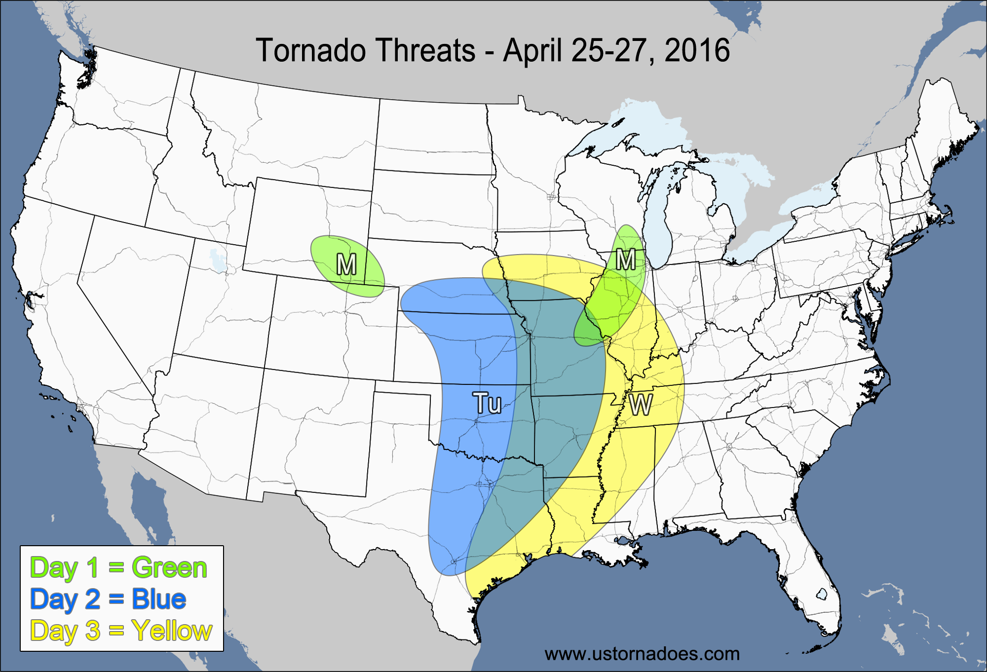 Tornado Threat Forecast: April 25-May 1, 2016