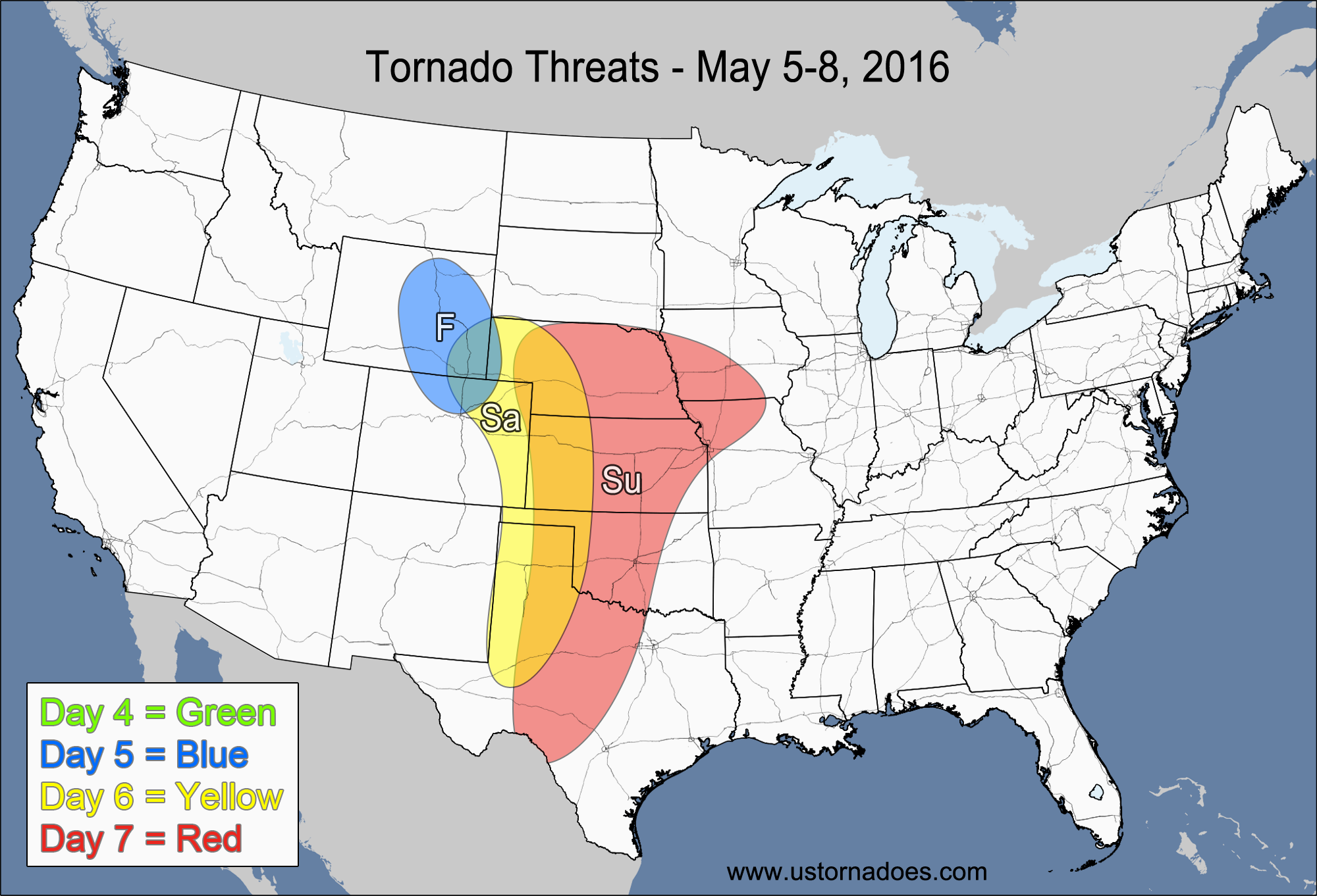 Tornado Threat Forecast: May 2-8, 2016