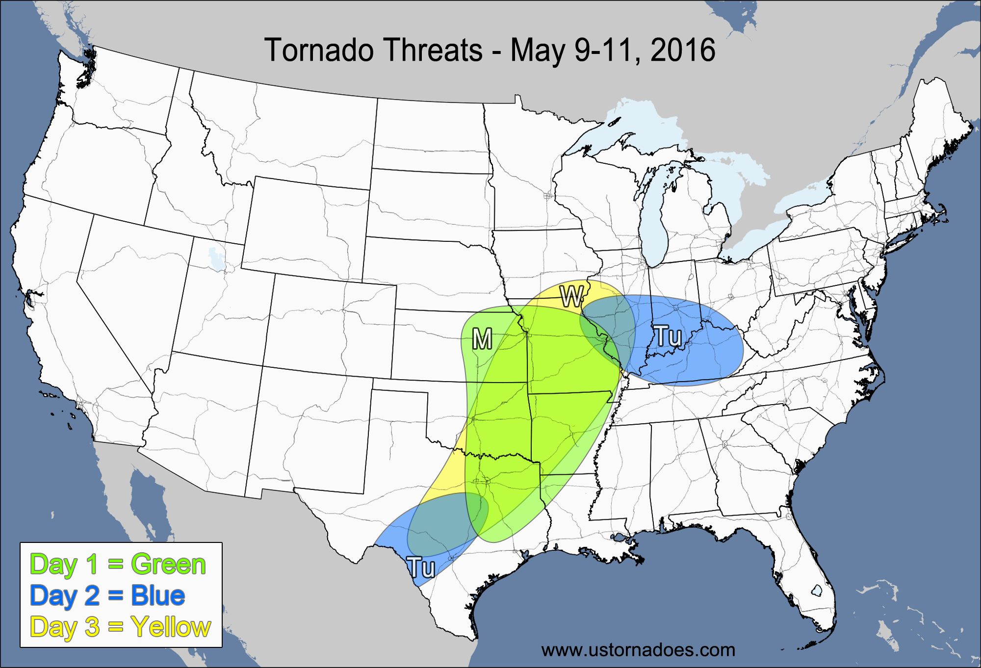 Tornado Threat Forecast: May 9-15, 2016