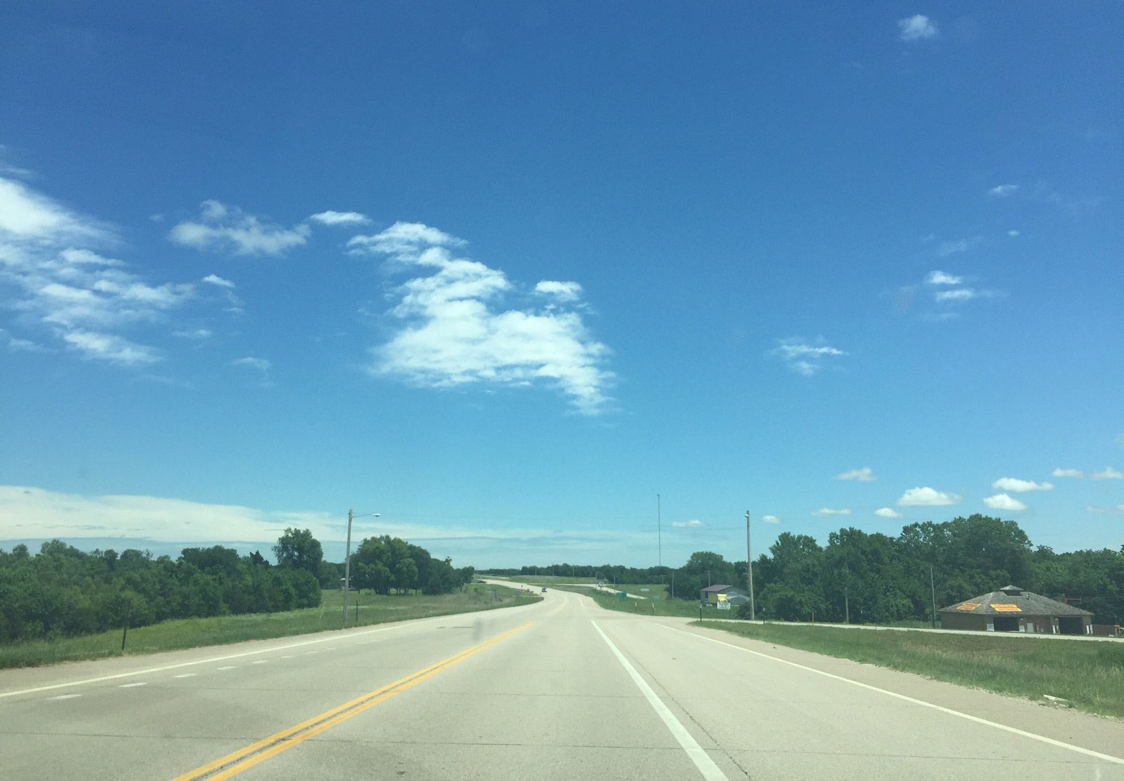 A last stretch of Kansas road. 