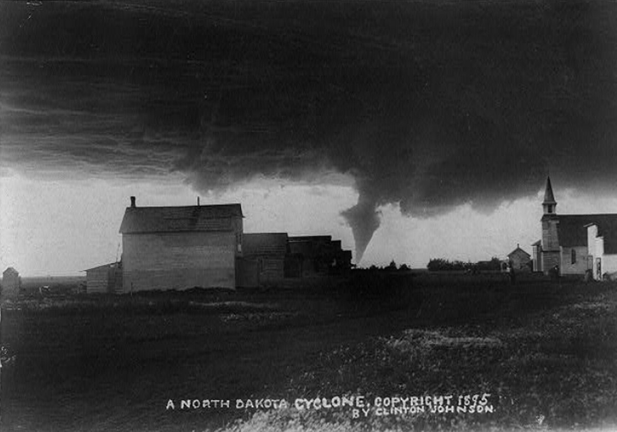 A tornado in North Dakota during the late 1800s. (Library of Congress)
